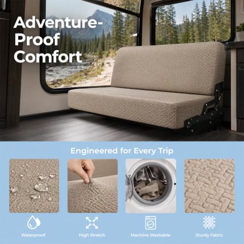Waterproof RV Jackknife Sofa Cover Set - 2-Piece Slipcover