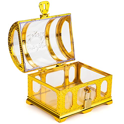 Kids Pirate Treasure Chest with Lock and Keys, Storage Box for Toys