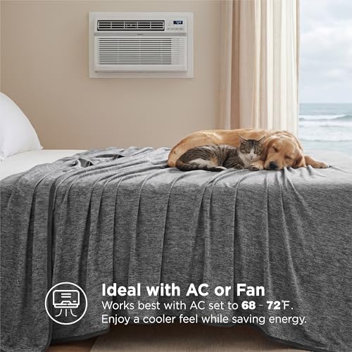 Bedsure Full Size Cooling Blanket 80"x90" for Hot Sleepers, Dark Grey