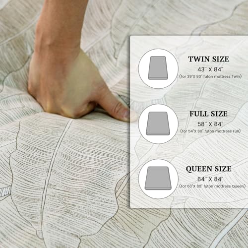 100% Cotton Futon Mattress Cover with Zipper - Full Size Protector