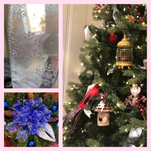 Morex Snowflake 2.5" x 50yd Gold Wired Glitter Ribbon – Sheer Nylon