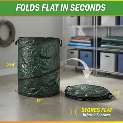 29.5-Gallon Pop-Up Outdoor Garbage Can Set of 2 Collapsible Trash Bins