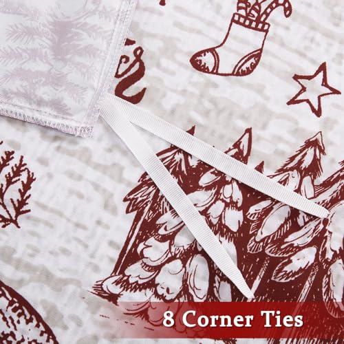CAROMIO Christmas Duvet Cover Set King Red 104x90 - Soft Microfiber Bedding