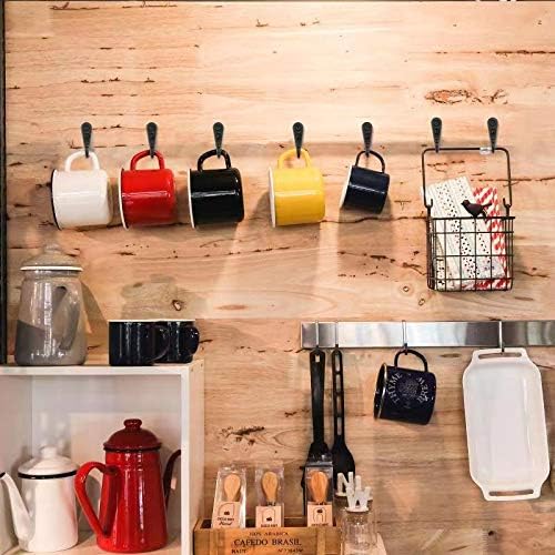 ZAYBOD Wall Mounted Coat Hooks - 15Pcs Black Hangers with 30 Screws for Hats, Towels, and Bags