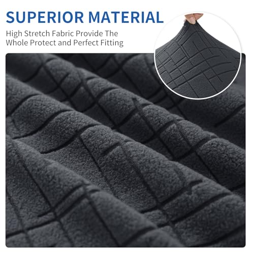 Stretch Ottoman Cover Rectangular - Charcoal Gray, Washable Fabric