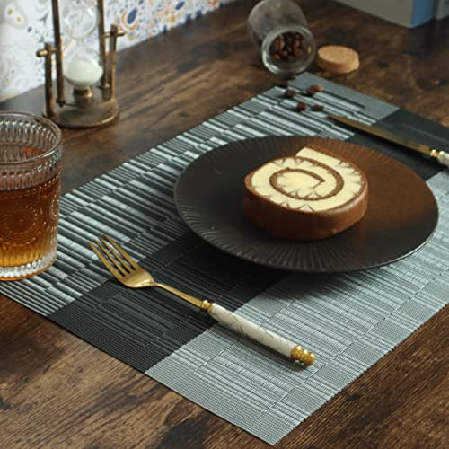 Woven Vinyl Placemats Set of 4 - Heat-Resistant Washable Table Mats