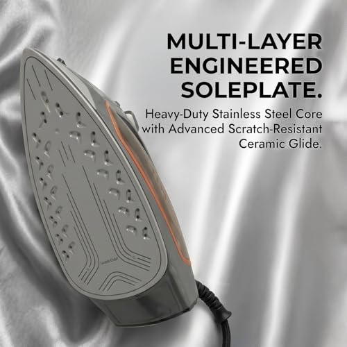 Bartnelli Pro Luxury Steam Iron - 1700W Commercial Iron with Ceramic Soleplate