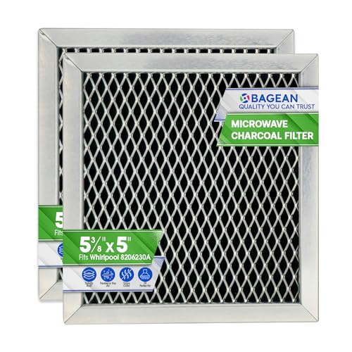 Microwave Charcoal Filter Replacement 5.35” x 5.03”, 2-Pack
