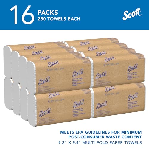 Multifold Commercial Paper Towels, White - 16 Packs (4,000 Sheets)