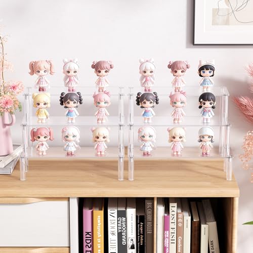 3-Tier Acrylic Display Stand Riser for Perfume, Collectibles & Cupcakes - 2 Pack
