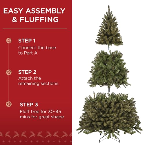7.5ft Unlit Artificial Christmas Tree - Realistic Spruce with Metal Base