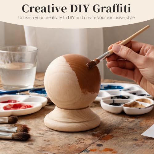 Unfinished Beech Wood Finial, 4.72" Decorative Bed Post Cap for DIY Crafts