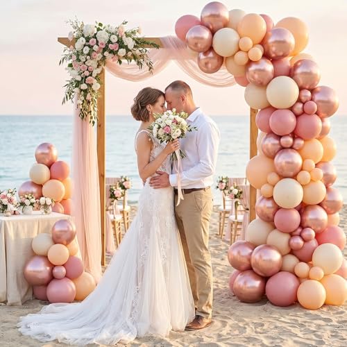 Togvu Retro Blush Pink Balloons 60 Pack 12 Inch Latex Party Balloons