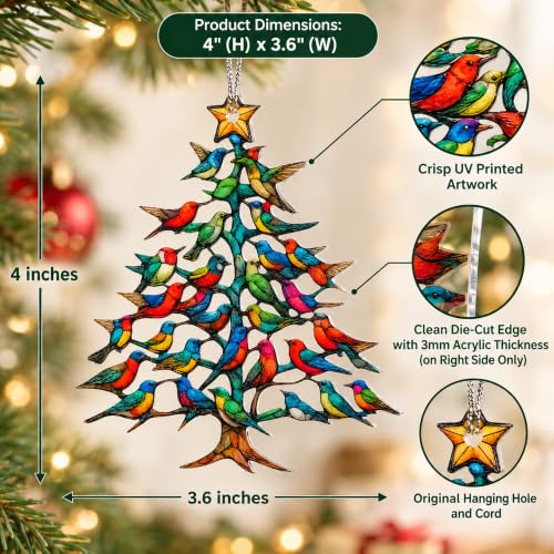 RUSATEN Hm Tree Hummingbird Christmas Ornament Gift for Women & Mom with Story Card