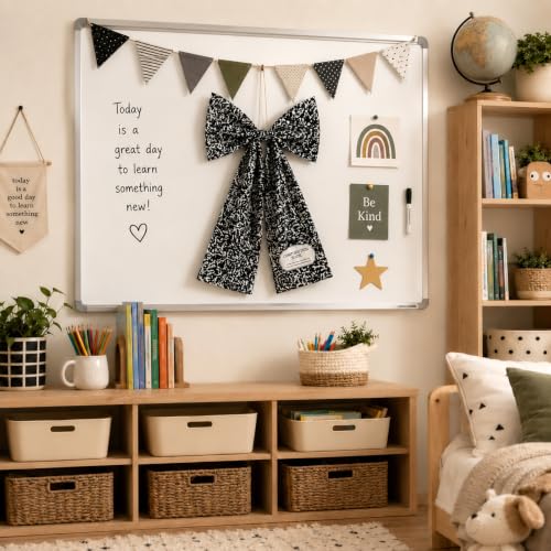 Large Back to School Composition Notebook Wreath Bow Door Hanger (28x19 In)