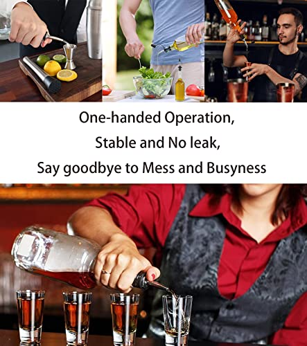 Stainless Steel Liquor Pour Spouts with Dust Caps - 12 Pack Bottle Pourers