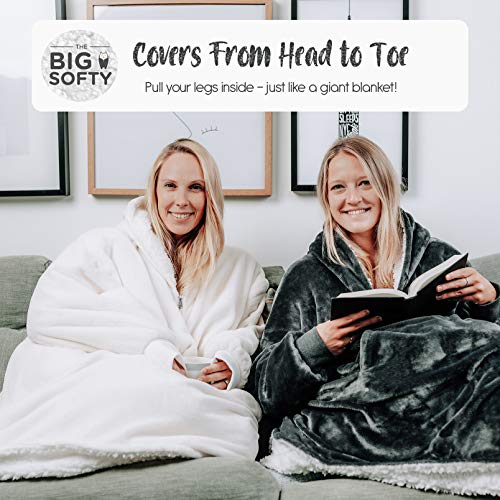 Oversized Wearable Hoodie Blanket with Zipper, Comfy Fleece Loungewear