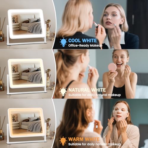 Vanity Mirror with Lights, 14"×12" LED Makeup Mirror, HD Professional