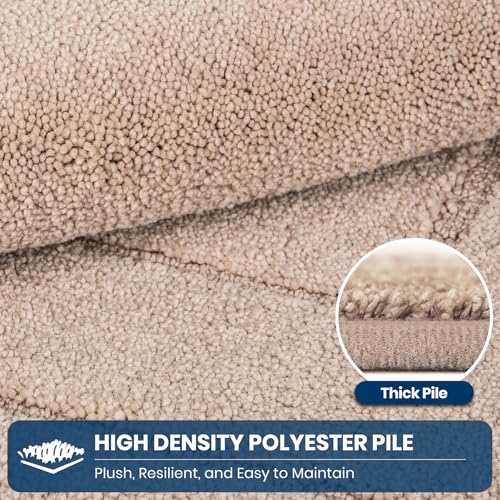 2-Piece Kitchen Rug Set, Non-Slip Washable Runner Mats, Beige