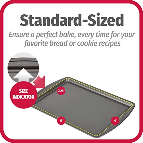 Nonstick Carbon Steel Baking Sheet Set - 13x9 Inch Cookie Sheets (3-Piece)