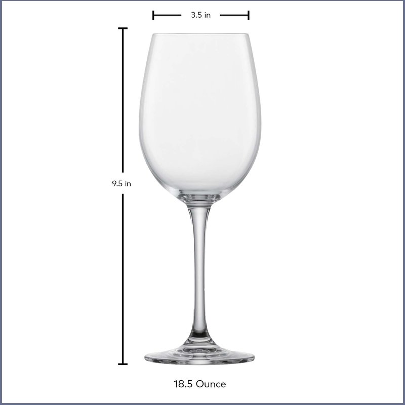 SCHOTT ZWIESEL Classico Red Wine Glass (Set of 6), Crystal Glasses for Red Wine or Water, Dishwasher-Safe Tritan Wine Glasses, Made in Germany (18 Ounce)