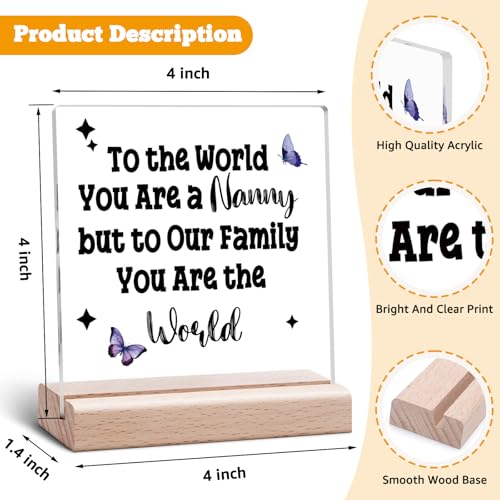 Mother's Day Desk Sign for Grandma Nanny Gift Acrylic Plaque - Grandmother Appreciation