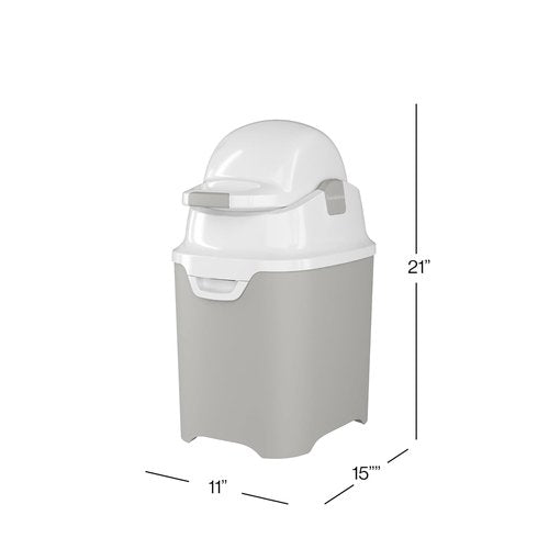 Foundations Mini Diaper Pail - Airtight Lid, Durable & Odorless, Holds 30 Newborn Diapers - Gray