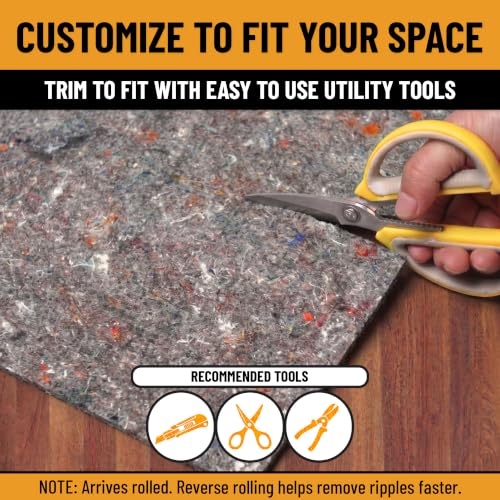 3' x 7' Non-Slip Rug Pad, 1/4 Inch Thick Dual Surface Felt and Rubber Gripper