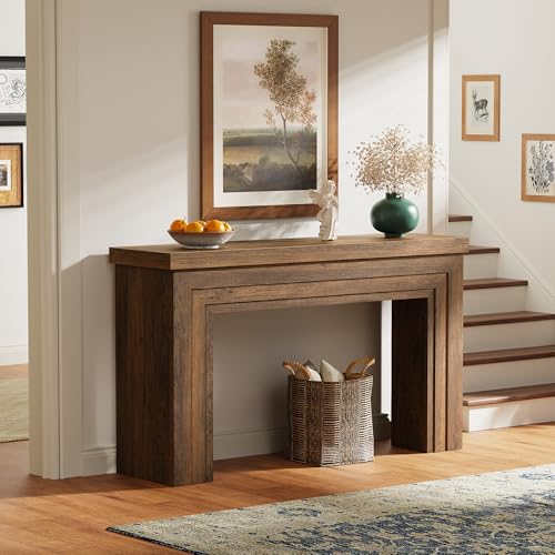 54-Inch Rectangular Console Table, Rustic Farmhouse Entryway Sofa Table