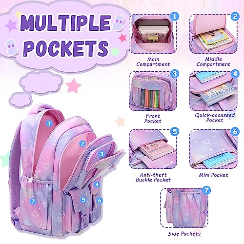 PIG PIG GIRL Kids School Backpack for Elementary Girls Book Bag