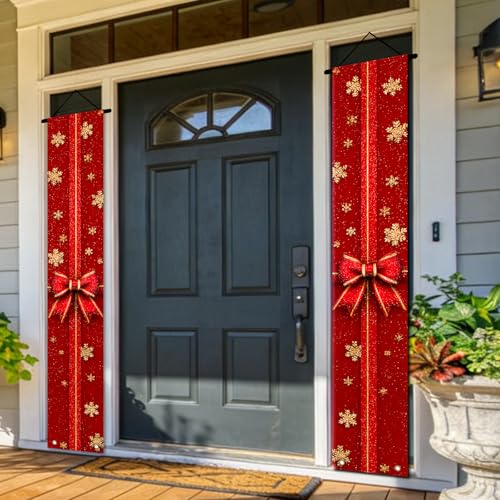 Nuxovilar Merry Christmas 2Pcs Door Cover Banner VC04895 71x12 in Polyester