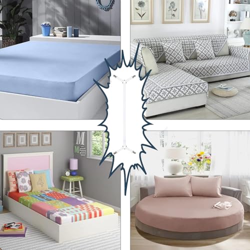 Adjustable Bed Sheet Holder Straps with Metal Clips - 2PCS White