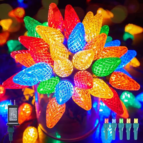 Minetom Multicolor 82FT LED Christmas String Lights with 100 Connectable Bulbs & 8 Modes