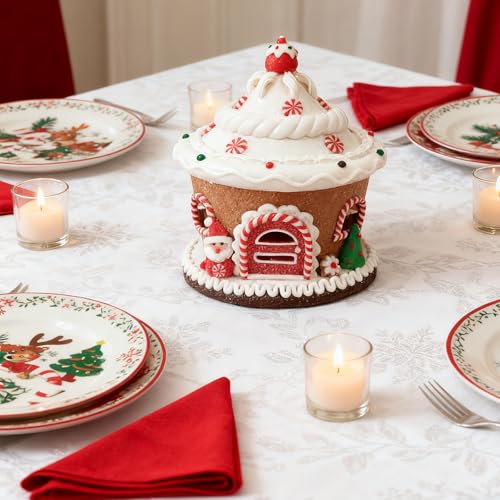 LED Lighted Christmas Gingerbread House Tabletop Decor - Resin Holiday Ornament