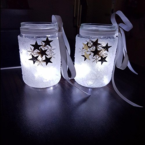 BXROIU 2 x 50LED Fairy Lights Battery Operated Silver Wire 16.4Ft Cool White for Bedroom & Holiday Decor