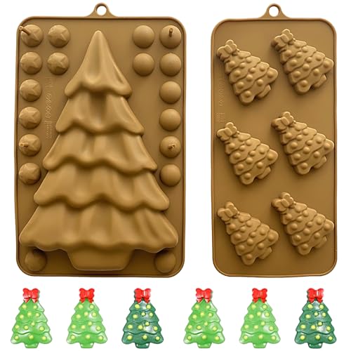 Christmas Tree Silicone Mold 2-Pack for Holiday Baking & Crafts