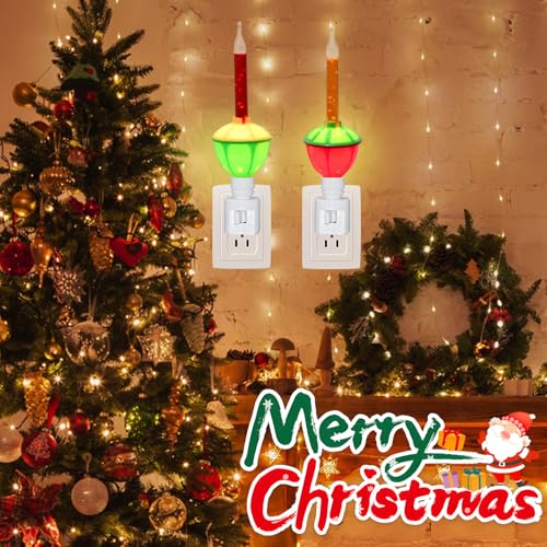 SOTOPOO Multicolor Christmas Bubble Night Light Wall Plug-In with Replacement Bulb