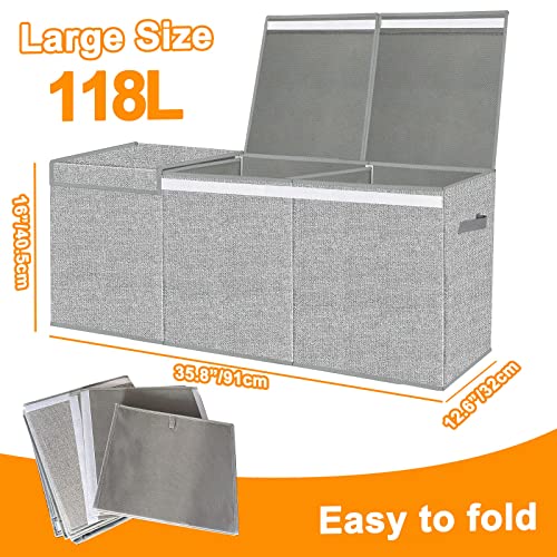 Extra Large Foldable Toy Storage Chest with Lid - 118L Toy Organizer Bin
