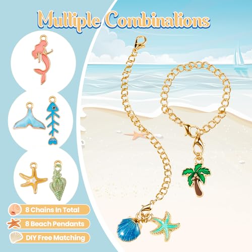 Beach Theme 8 Pcs Tumbler Charms with Chains for Cups – Landical
