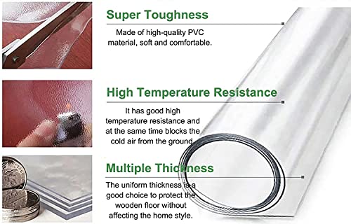 Transparent PVC Floor Protector Mat - Wear-Resistant Clear Rug Runner