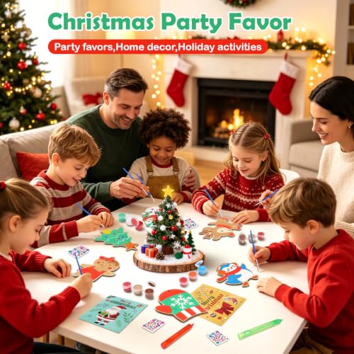 24 Pack Christmas Party Favors Kit with Wooden Ornaments, Bubbles, Magnets & More – Goldentime