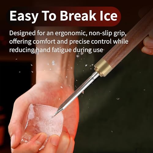 MCSDFN Pearwood 2 Sizes Stainless Steel Ice Picks with Safety Cover – Ice Breaker & Tea Knife Set