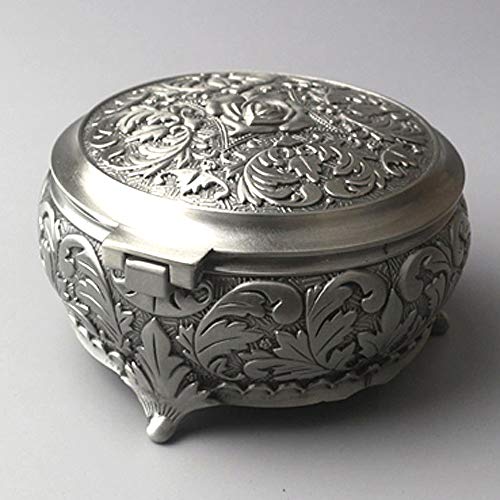 Vintage Embossed Metal Music Box - Once Upon a December Melody