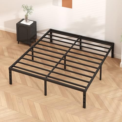 HLIPHA Full Size 14 Inch Metal Platform Bed Frame with Heavy Duty Slats