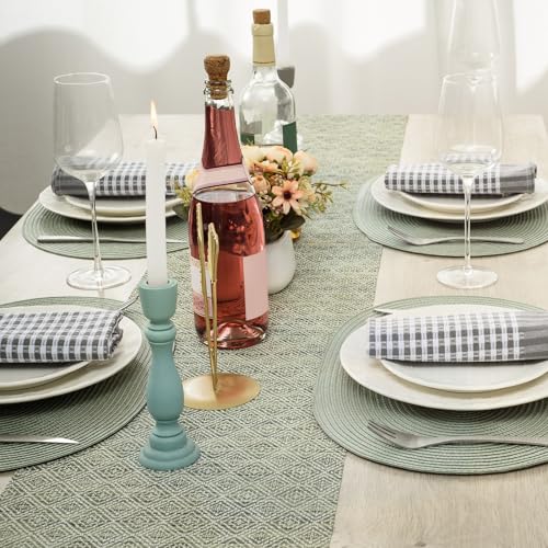 Woven Heat-Resistant Placemats Set of 6, 18x12 Inch Washable Table Mats