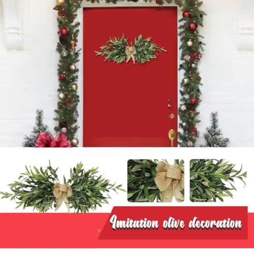 24-Inch Artificial Olive Flower Swag for Front Door and Wedding Arch