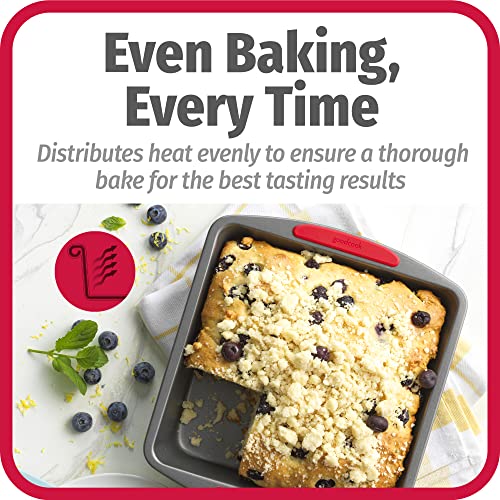 8x8-Inch Square Non-Stick Baking Pan with Silicone Grip Handles
