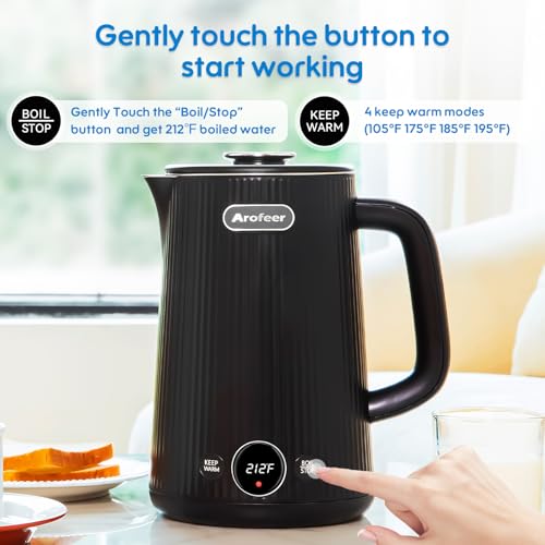 1.7L Stainless Steel Electric Kettle with Temperature Control and LED Display