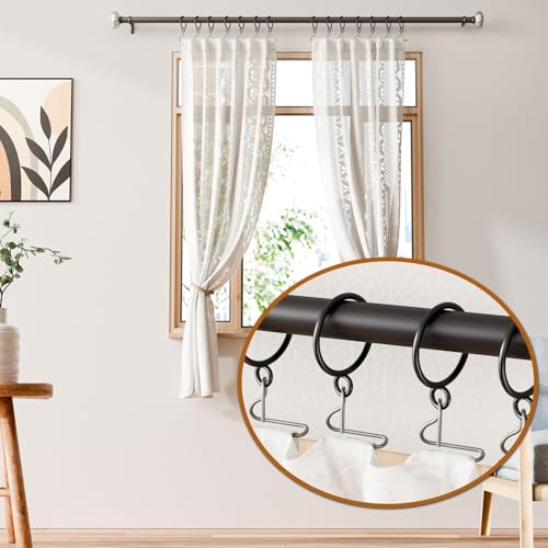 50 Pack Metal Curtain Rings with Eyelets - 1.5 Inch Heavy Duty Drapery Rings