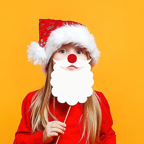 Christmas Photo Booth Props 21 pcs Santa Beard Elk Gift Box Frames for Party
